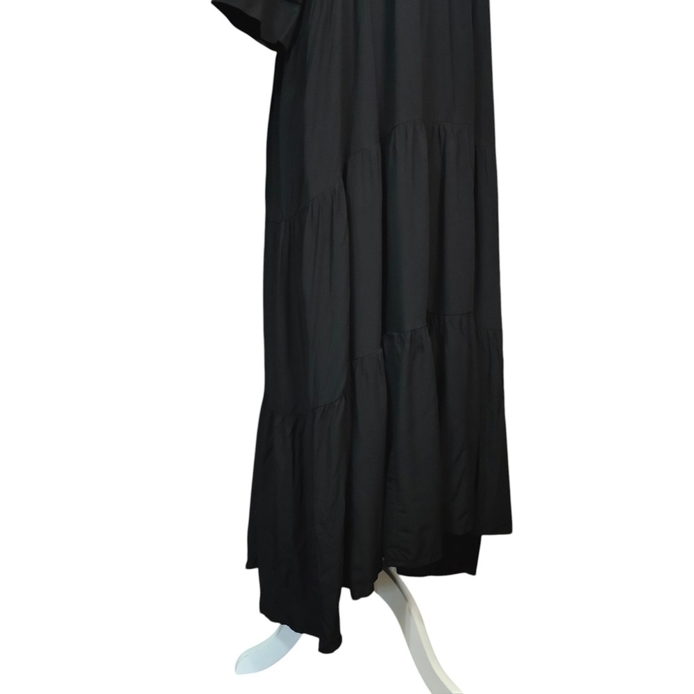 Natural Life Rebecca Midi Dress Black Tiered Rayon Pockets Lagenlook Flowy - M - Picture 6 of 9